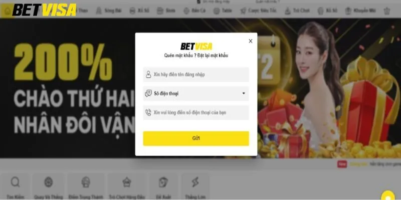 Quên mật khẩu Betvisa