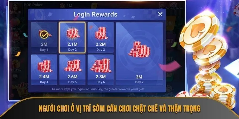 Người chơi ở vị trí sớm cần chơi chặt chẽ và thận trọng